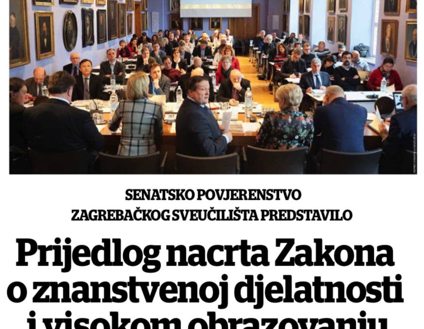Prijedlog nacrta Zakona o znanstvenoj djelatnosti i visokom obrazovanju – Universitas
