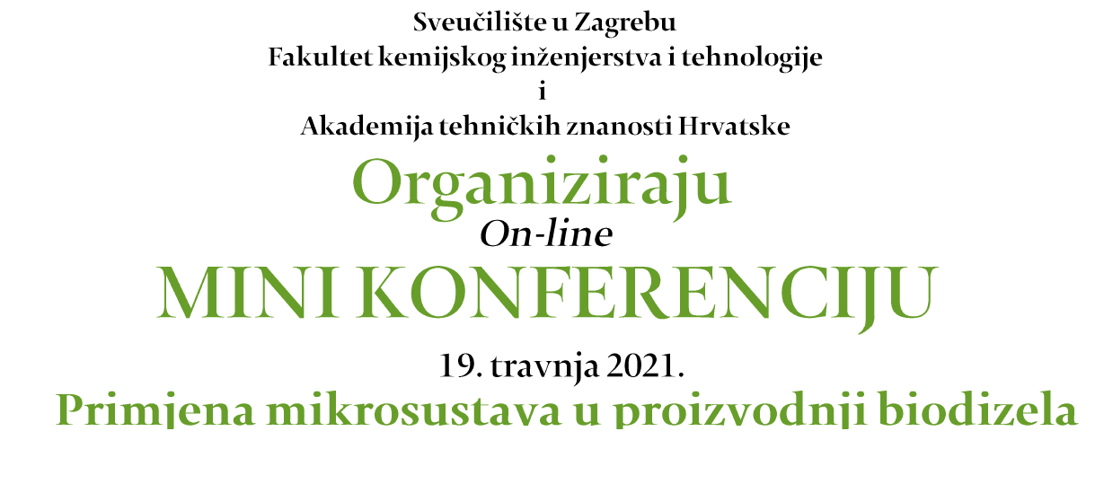 Poziv Centra za zaštitu okoliša i održivih tehnologija na on-line mini konferenciju “Primjena mikrosustava u proizvodnji biodizela”